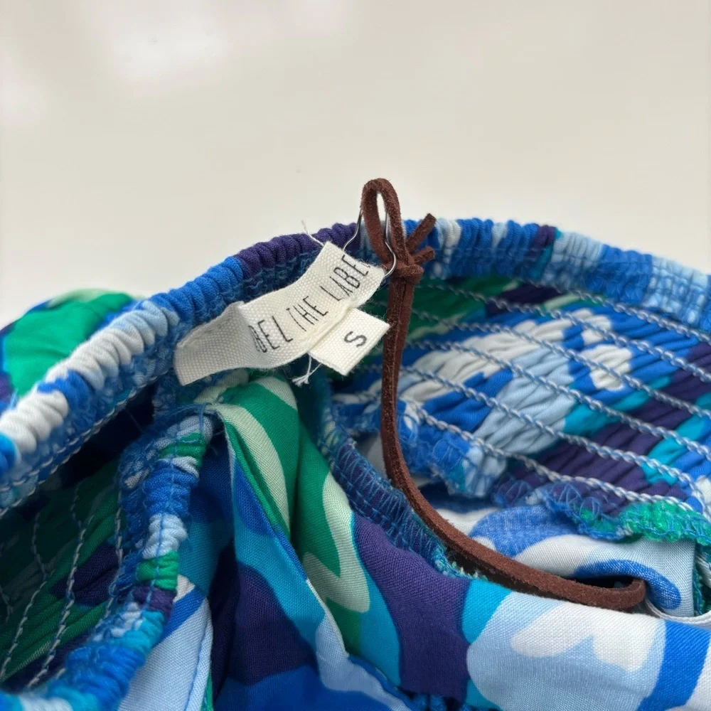 Abel the Label Blue Green Floral Tropical Halter Dress Charlotte Size Small NWT - Picture 11 of 12